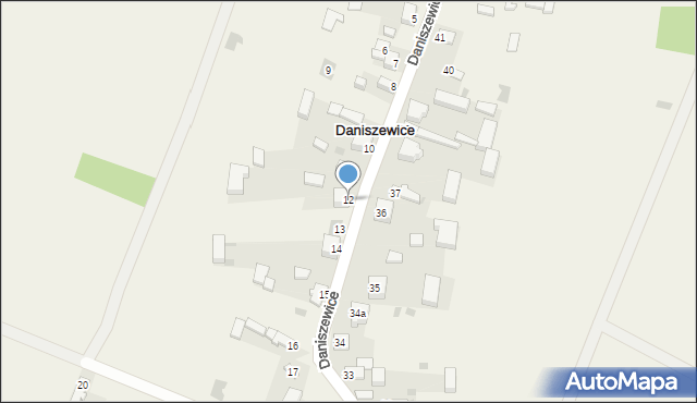 Daniszewice, Daniszewice, 12, mapa Daniszewice