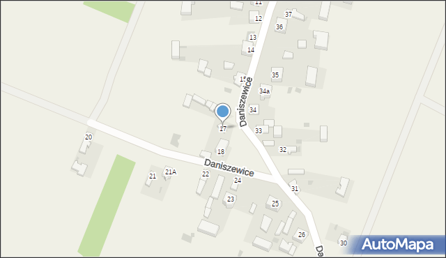 Daniszewice, Daniszewice, 17, mapa Daniszewice