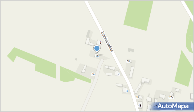 Daniszewice, Daniszewice, 1a, mapa Daniszewice