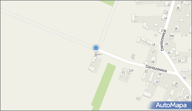 Daniszewice, Daniszewice, 20, mapa Daniszewice