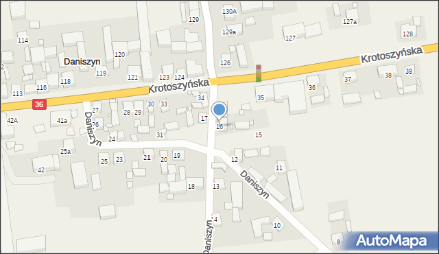Daniszyn, Daniszyn, 16, mapa Daniszyn