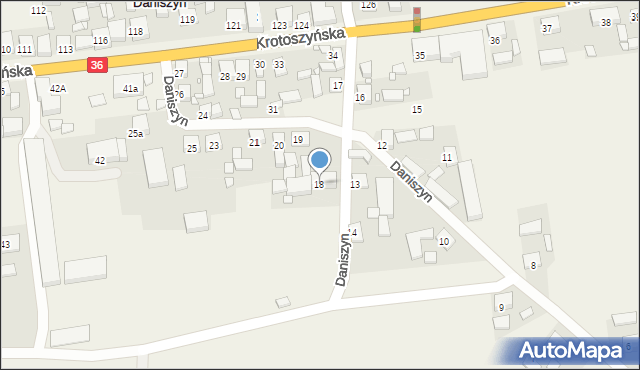 Daniszyn, Daniszyn, 18, mapa Daniszyn