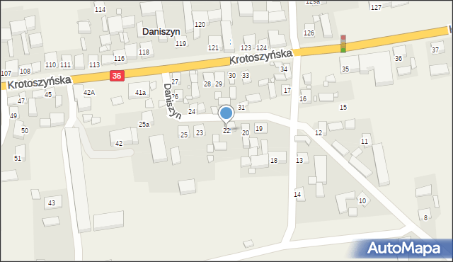 Daniszyn, Daniszyn, 22, mapa Daniszyn