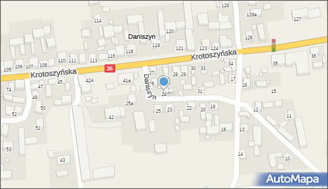 Daniszyn, Daniszyn, 24, mapa Daniszyn