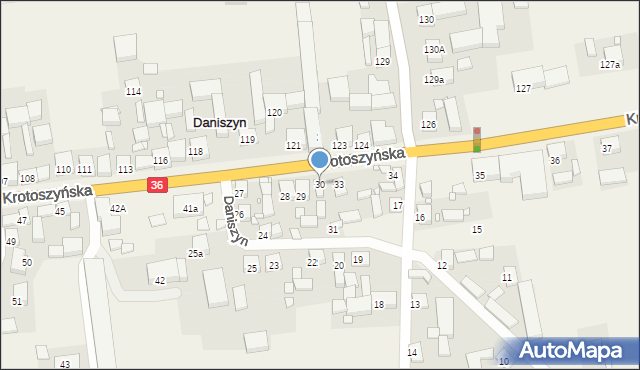 Daniszyn, Daniszyn, 30, mapa Daniszyn