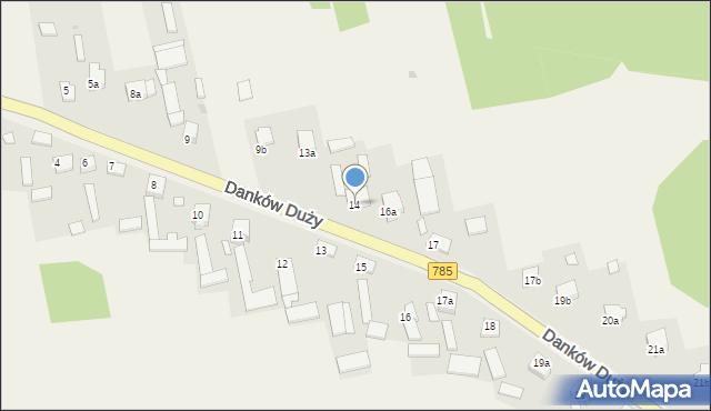 Danków Duży, Danków Duży, 14, mapa Danków Duży