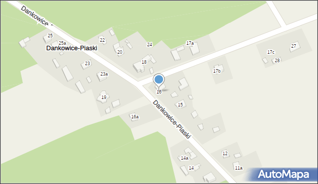 Dankowice-Piaski, Dankowice-Piaski, 16, mapa Dankowice-Piaski