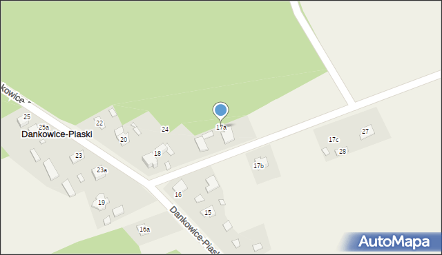 Dankowice-Piaski, Dankowice-Piaski, 17a, mapa Dankowice-Piaski
