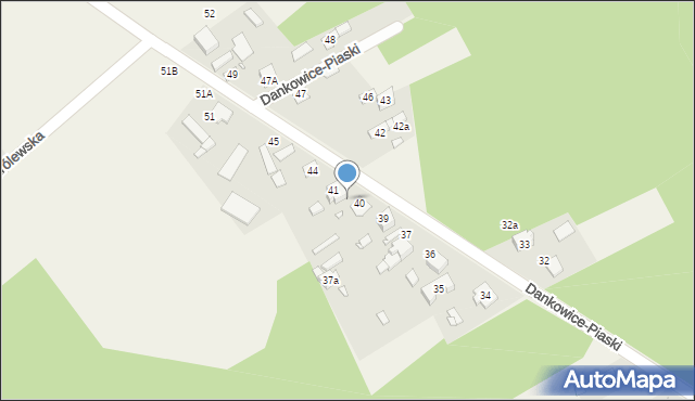 Dankowice-Piaski, Dankowice-Piaski, 40a, mapa Dankowice-Piaski