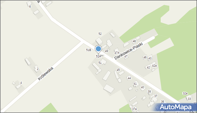 Dankowice-Piaski, Dankowice-Piaski, 51A, mapa Dankowice-Piaski