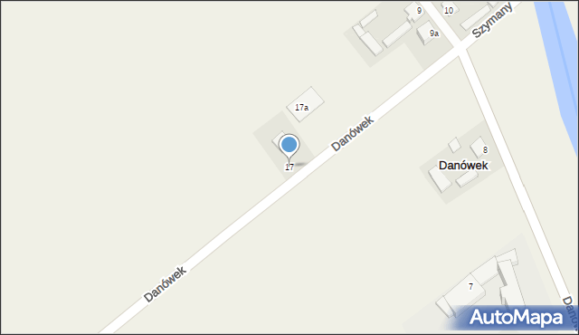 Danówek, Danówek, 17, mapa Danówek