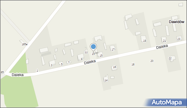 Dawidów, Daleka, 13, mapa Dawidów