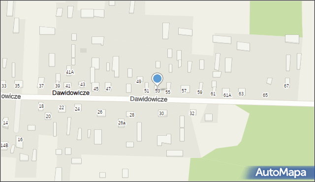 Dawidowicze, Dawidowicze, 53, mapa Dawidowicze