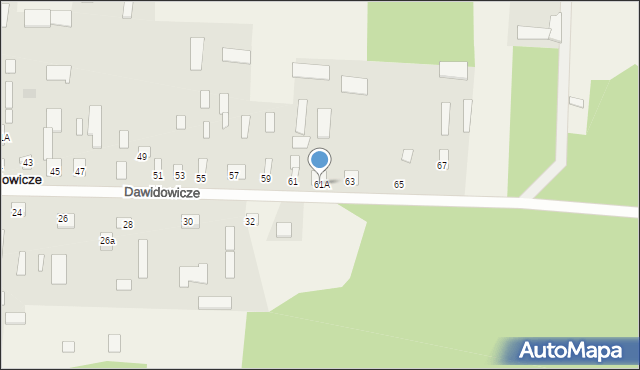 Dawidowicze, Dawidowicze, 61A, mapa Dawidowicze