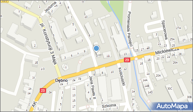 Dębno, Daszyńskiego Ignacego, 2, mapa Dębno