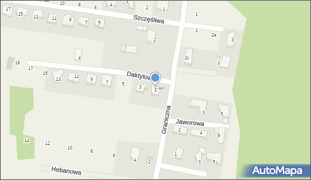 Dobra, Daktylowa, 1, mapa Dobra