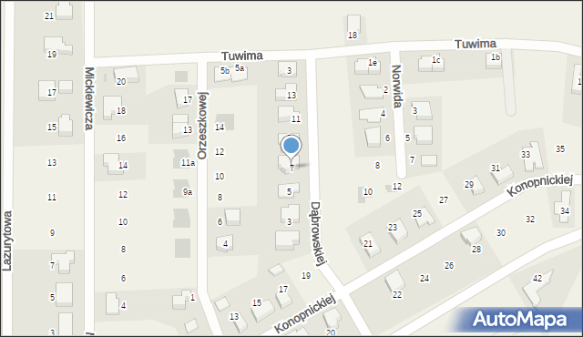 Dobrzykowice, Dąbrowskiej Marii, 7, mapa Dobrzykowice