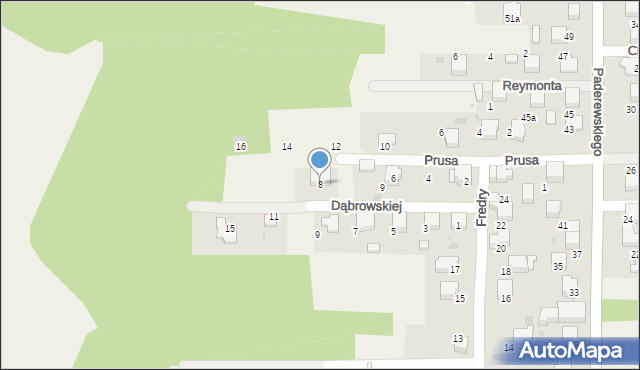 Dulowa, Dąbrowskiej Marii, 8, mapa Dulowa