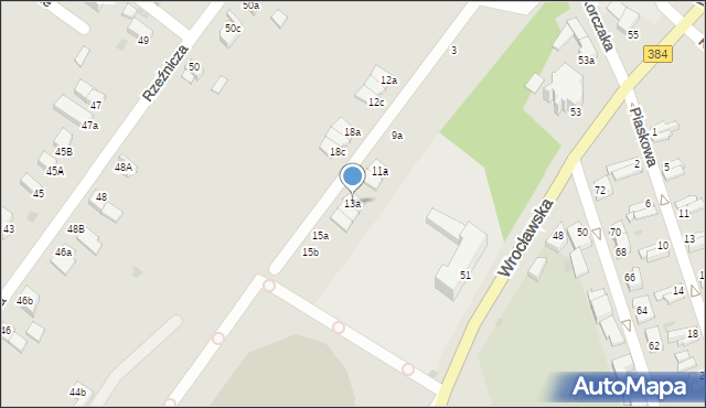 Dzierżoniów, Dąbrowskiej Marii, 13a, mapa Dzierżoniów