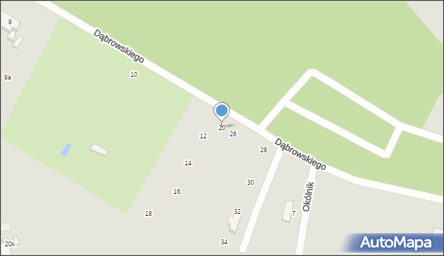 Elbląg, Dąbrowskiego Jarosława, gen., 20, mapa Elbląga