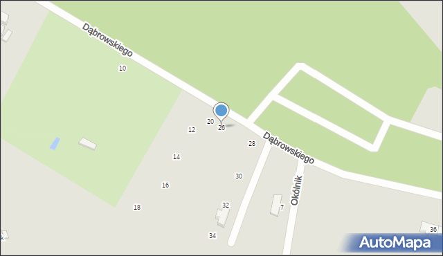 Elbląg, Dąbrowskiego Jarosława, gen., 26, mapa Elbląga