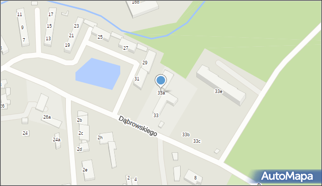 Elbląg, Dąbrowskiego Jarosława, gen., 33a, mapa Elbląga