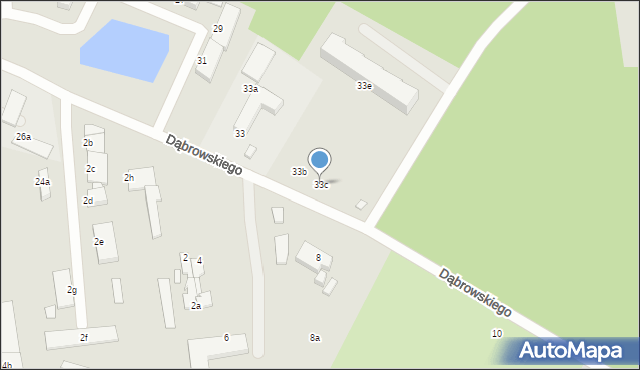 Elbląg, Dąbrowskiego Jarosława, gen., 33c, mapa Elbląga