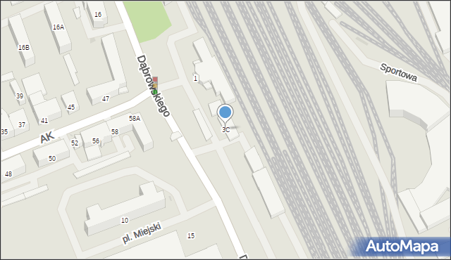 Ełk, Dąbrowskiego Jarosława, gen., 3C, mapa Ełku