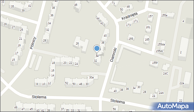 Gdańsk, Damroki, 34, mapa Gdańska