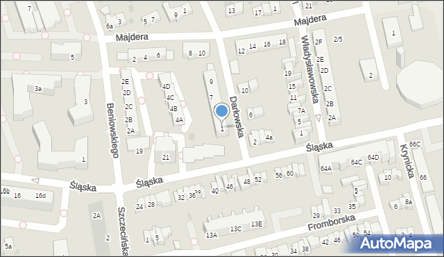 Gdańsk, Darłowska, 1, mapa Gdańska