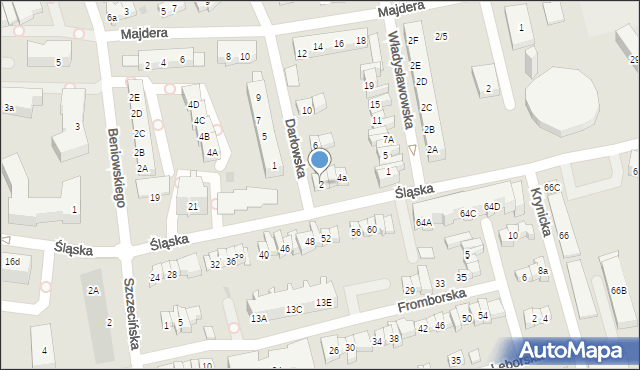 Gdańsk, Darłowska, 2, mapa Gdańska