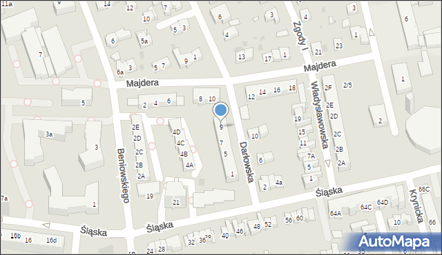 Gdańsk, Darłowska, 9, mapa Gdańska