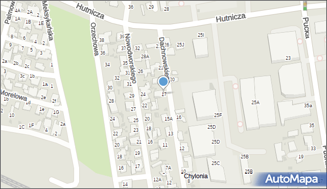 Gdynia, Dachnowskiego, 17, mapa Gdyni