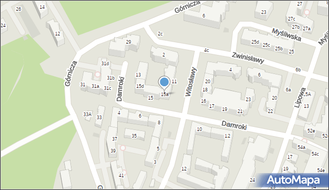 Gdynia, Damroki, 15a, mapa Gdyni