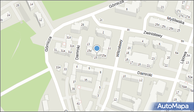 Gdynia, Damroki, 15b, mapa Gdyni