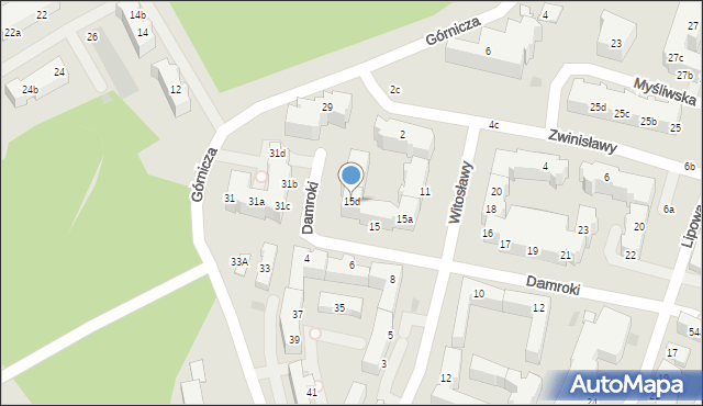 Gdynia, Damroki, 15d, mapa Gdyni