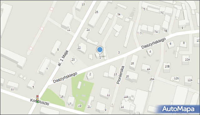 Giżycko, Daszyńskiego, 1, mapa Giżycko