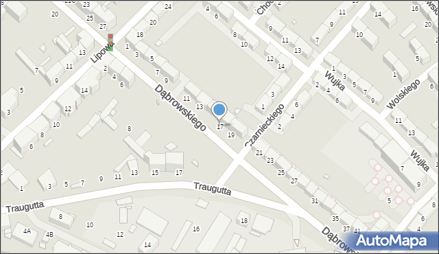 Gliwice, Dąbrowskiego Jarosława, gen., 17, mapa Gliwic