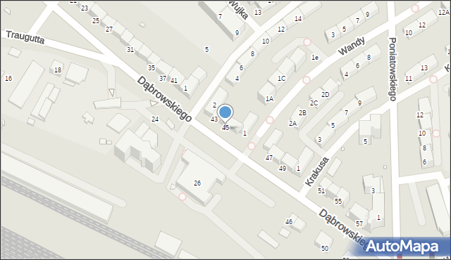 Gliwice, Dąbrowskiego Jarosława, gen., 45, mapa Gliwic