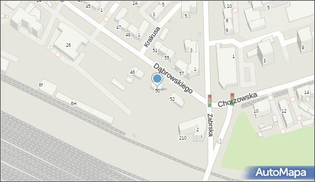 Gliwice, Dąbrowskiego Jarosława, gen., 50, mapa Gliwic