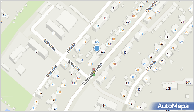 Gliwice, Daszyńskiego Ignacego, 128, mapa Gliwic