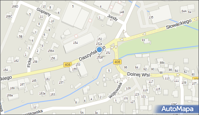 Gliwice, Daszyńskiego Ignacego, 151a, mapa Gliwic