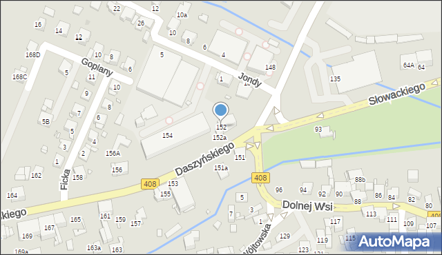Gliwice, Daszyńskiego Ignacego, 152, mapa Gliwic