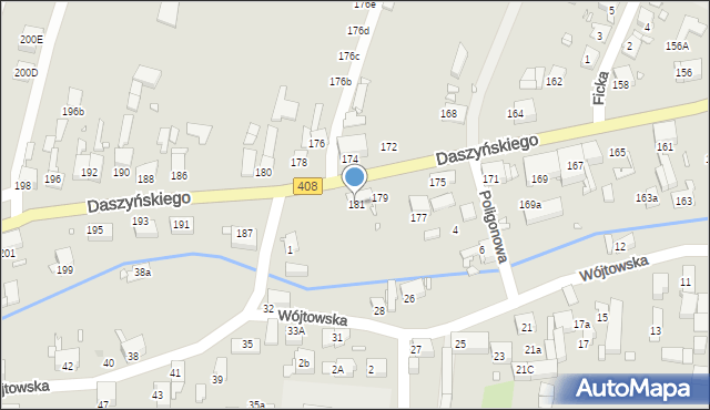 Gliwice, Daszyńskiego Ignacego, 181, mapa Gliwic