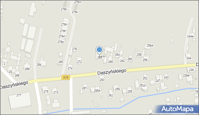 Gliwice, Daszyńskiego Ignacego, 268, mapa Gliwic