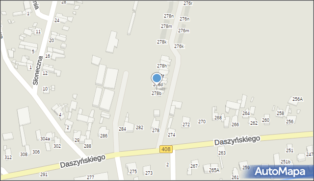 Gliwice, Daszyńskiego Ignacego, 278c, mapa Gliwic