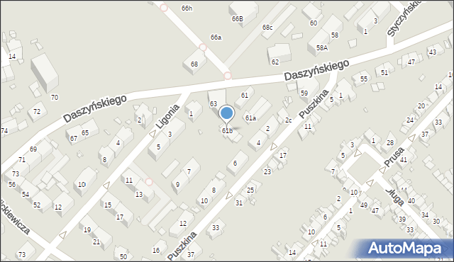 Gliwice, Daszyńskiego Ignacego, 61b, mapa Gliwic