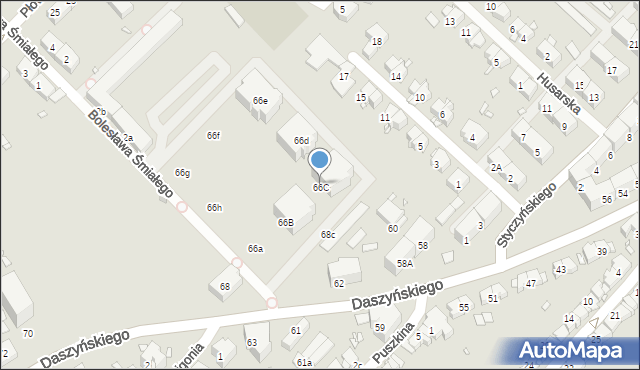 Gliwice, Daszyńskiego Ignacego, 66C, mapa Gliwic