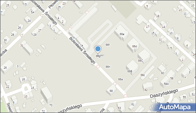 Gliwice, Daszyńskiego Ignacego, 66g, mapa Gliwic