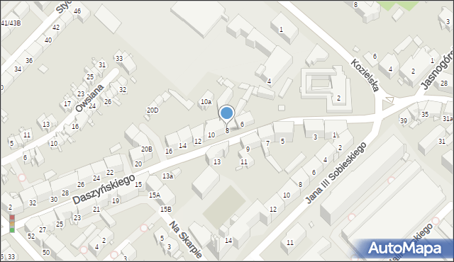 Gliwice, Daszyńskiego Ignacego, 8, mapa Gliwic